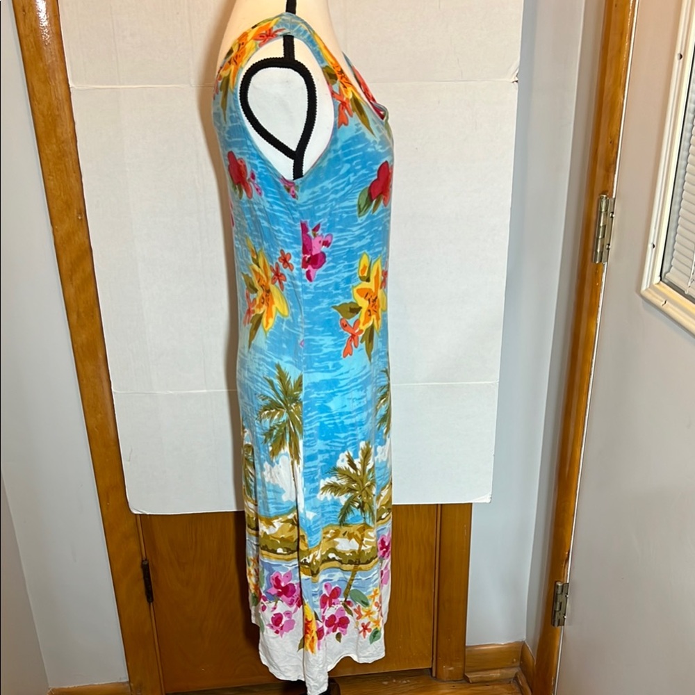 Phool Tropical Floral Sleeveless Dress - Blue and Multicolor - Picture 2 of 9